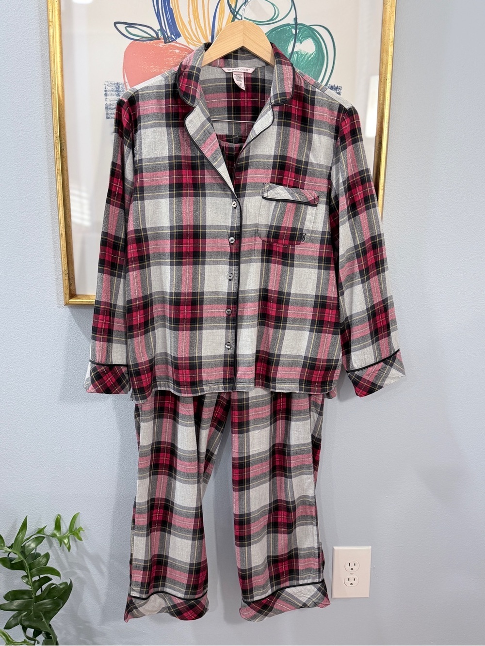 Victoria's Secret Plaid Flannel Pajamas Set Small